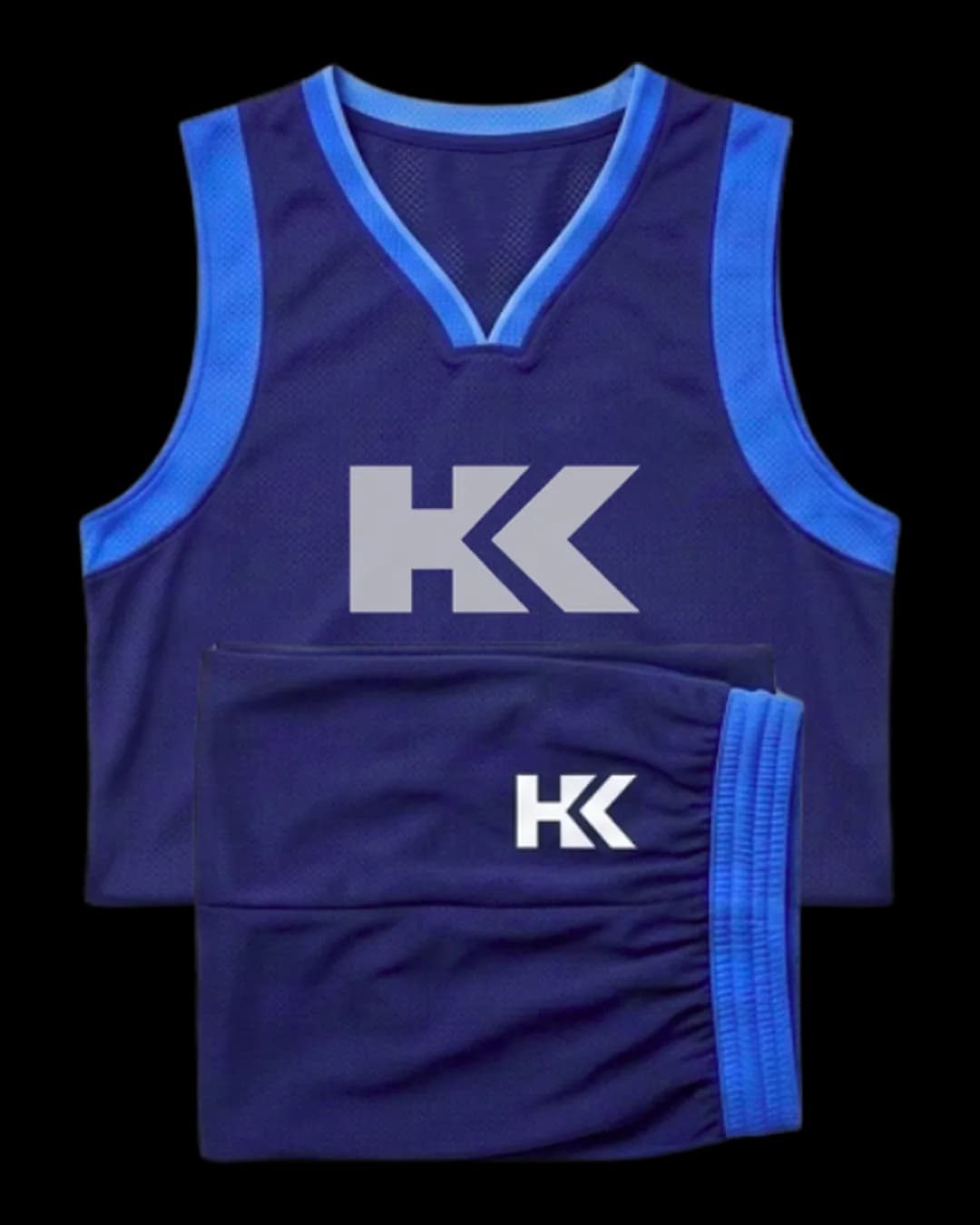 Contrast Trim Basketball Uniform in Navy