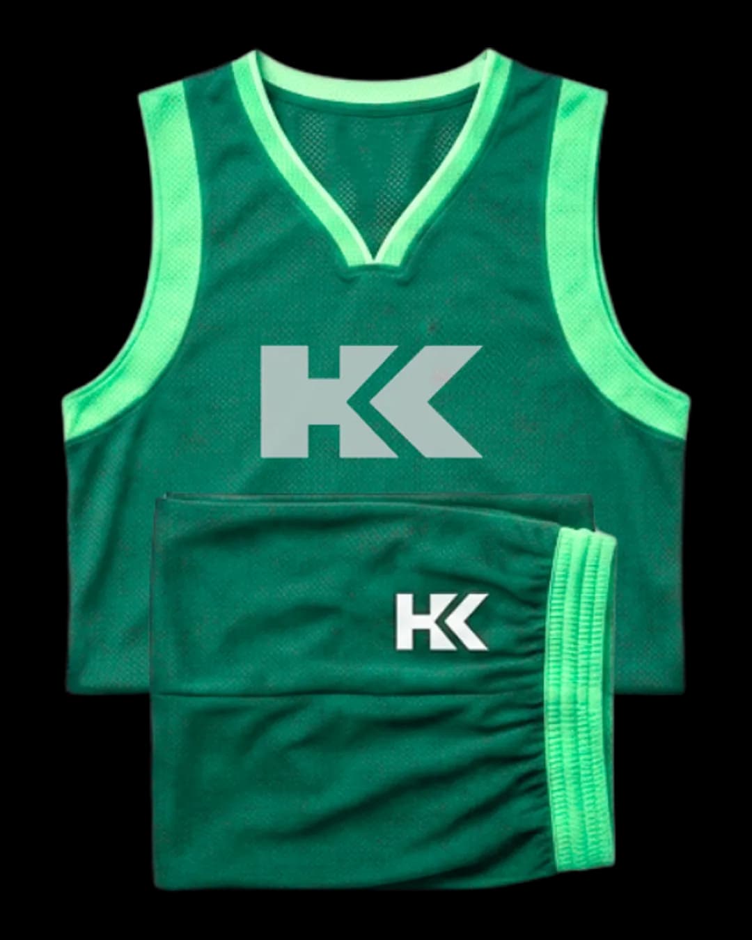 Contrast Trim Basketball Uniform in Teal