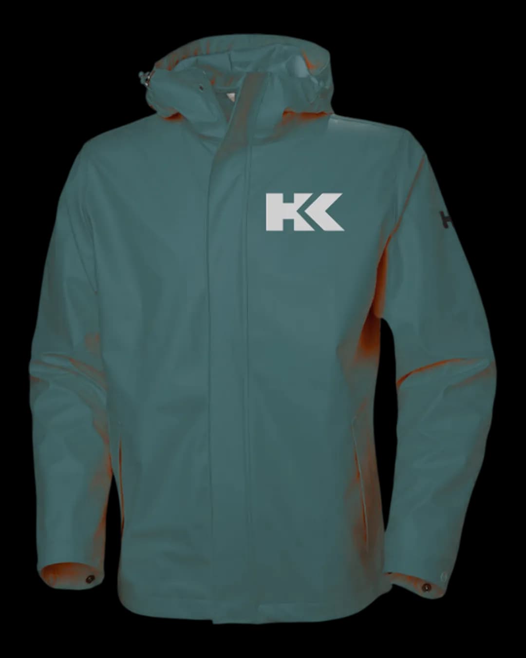Hooded Rain Jacket in Teal