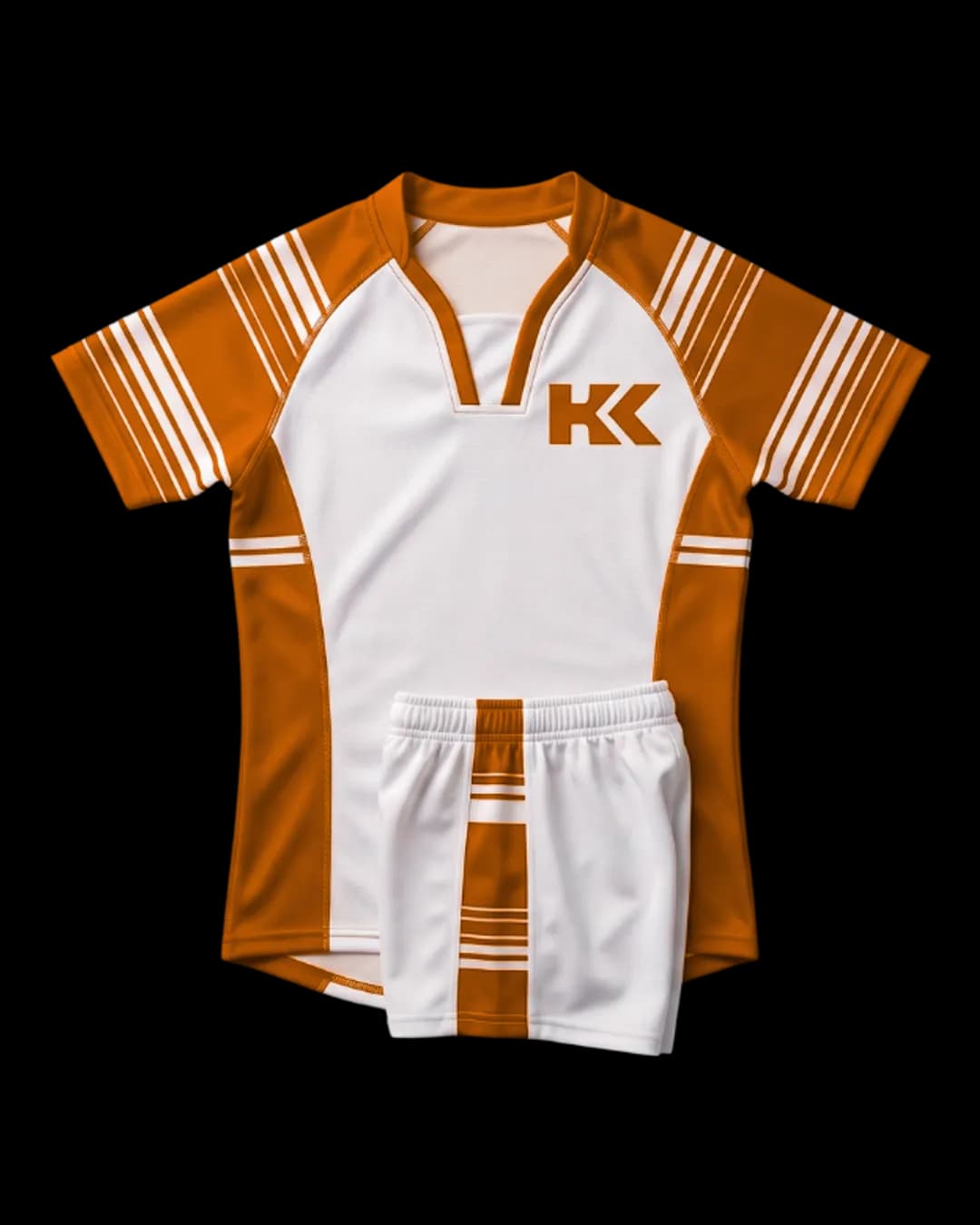 Striped Sleeve Rugby Uniform in Orange