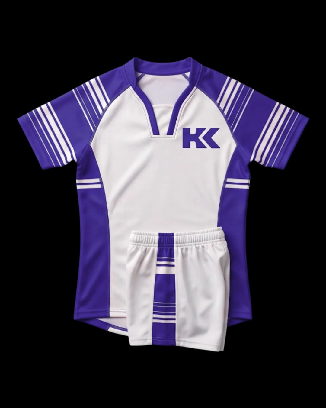 Striped Sleeve Rugby Uniform in Purple