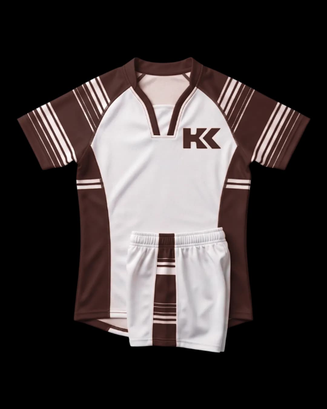 Striped Sleeve Rugby Uniform in Maroon