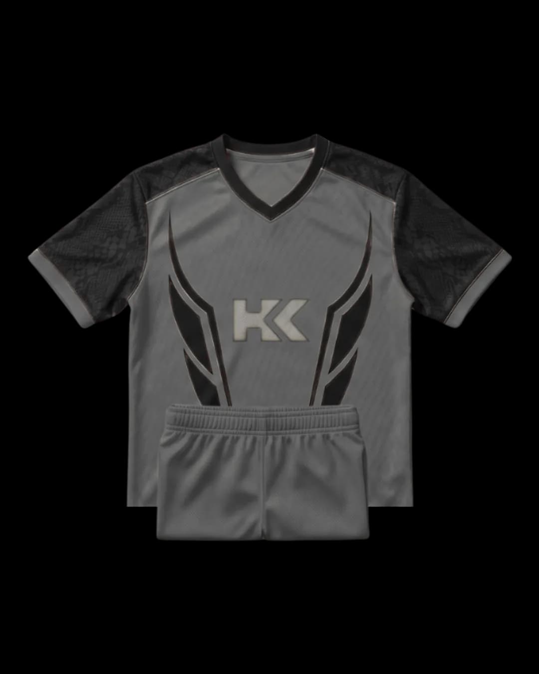 Contrast Panel Rugby Uniform in Charcoal