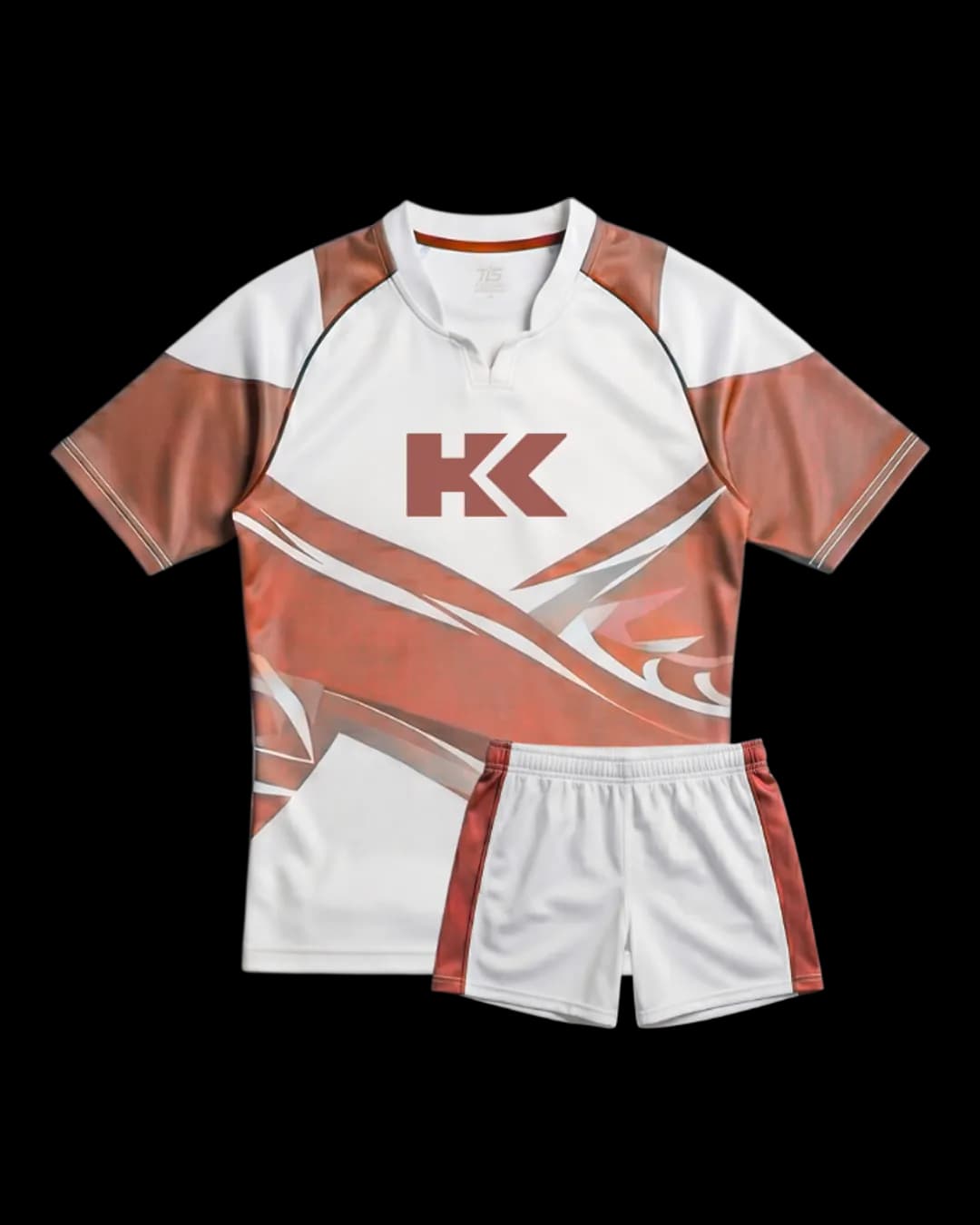 Wave Print Rugby Uniform in Red