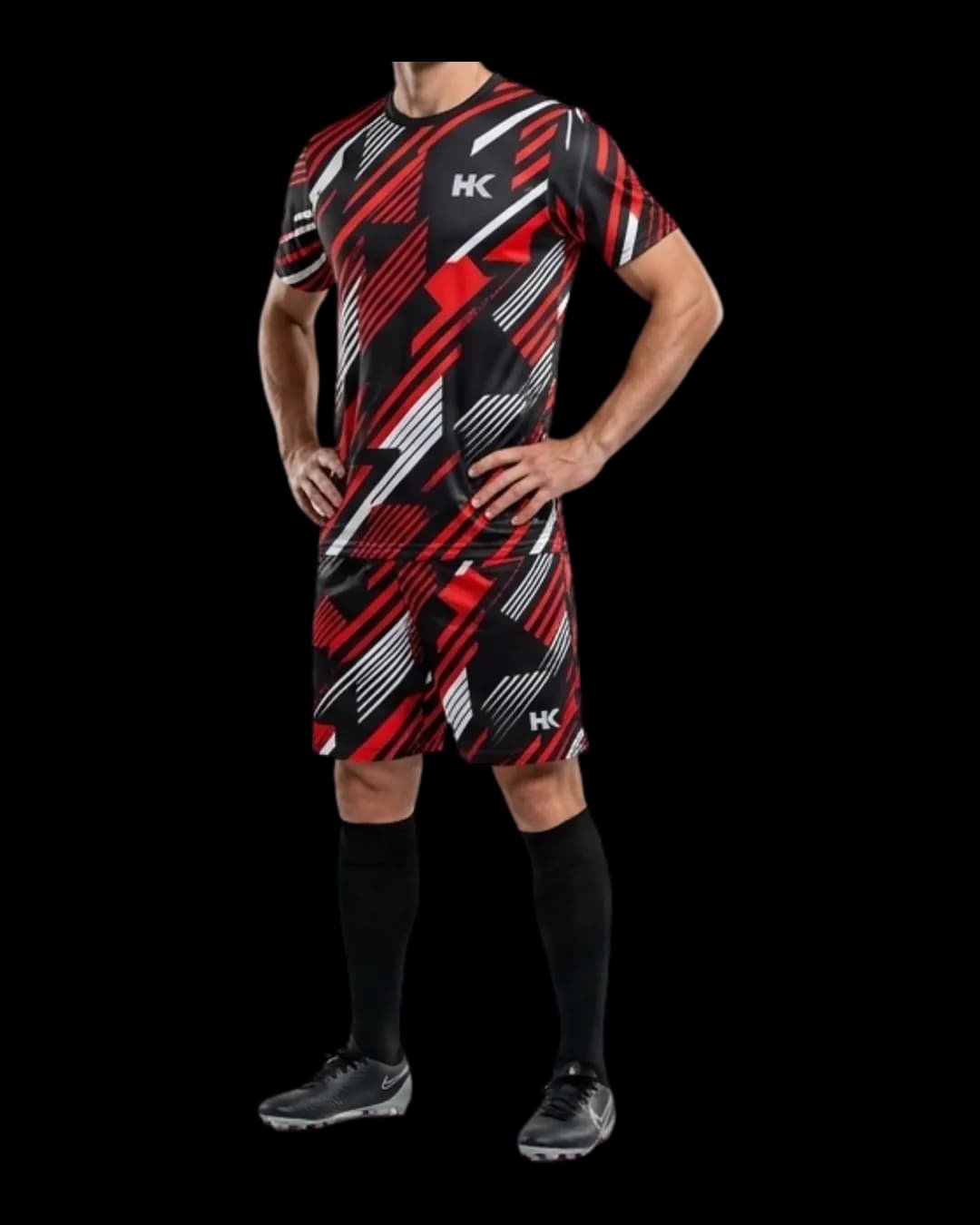 Geometric Print Soccer Kit worn by a model