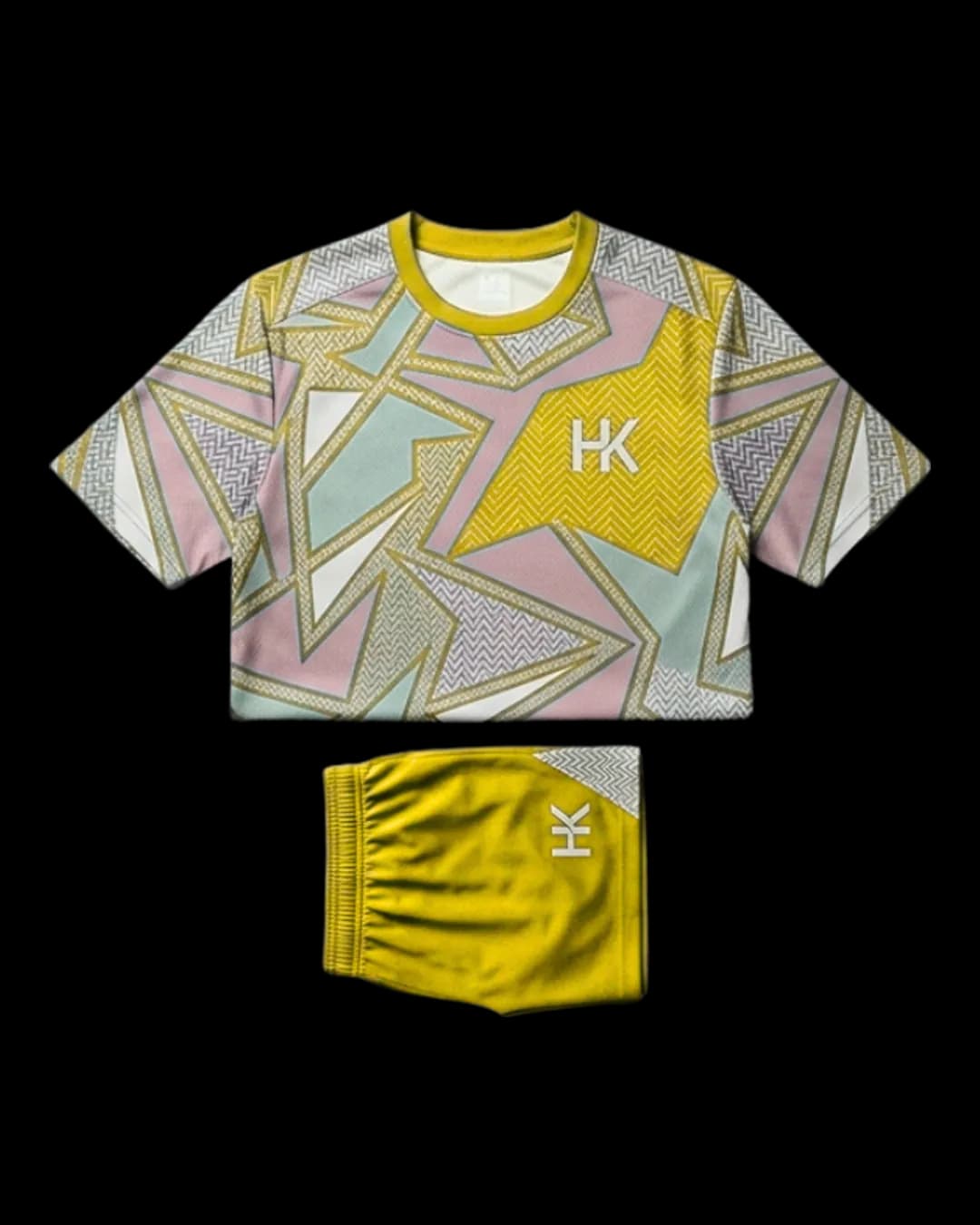 Abstract Print Soccer Kit in Yellow
