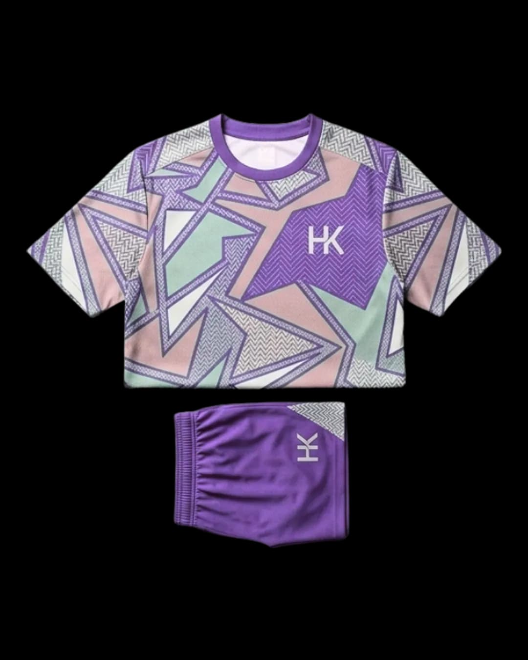 Abstract Print Soccer Kit in Lavender