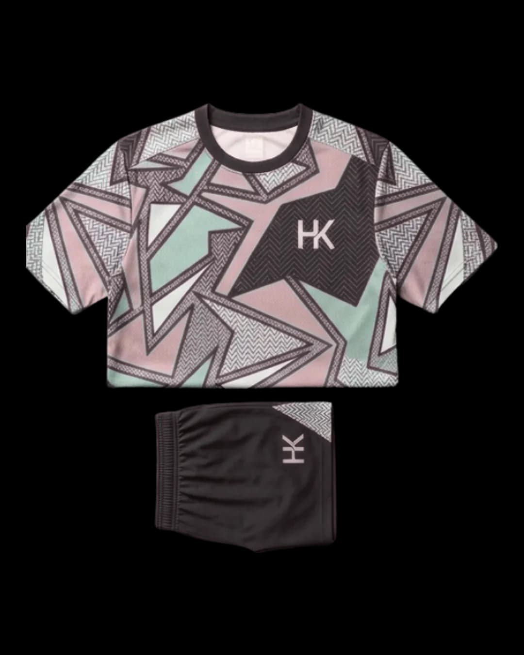 Abstract Print Soccer Kit in Charcoal