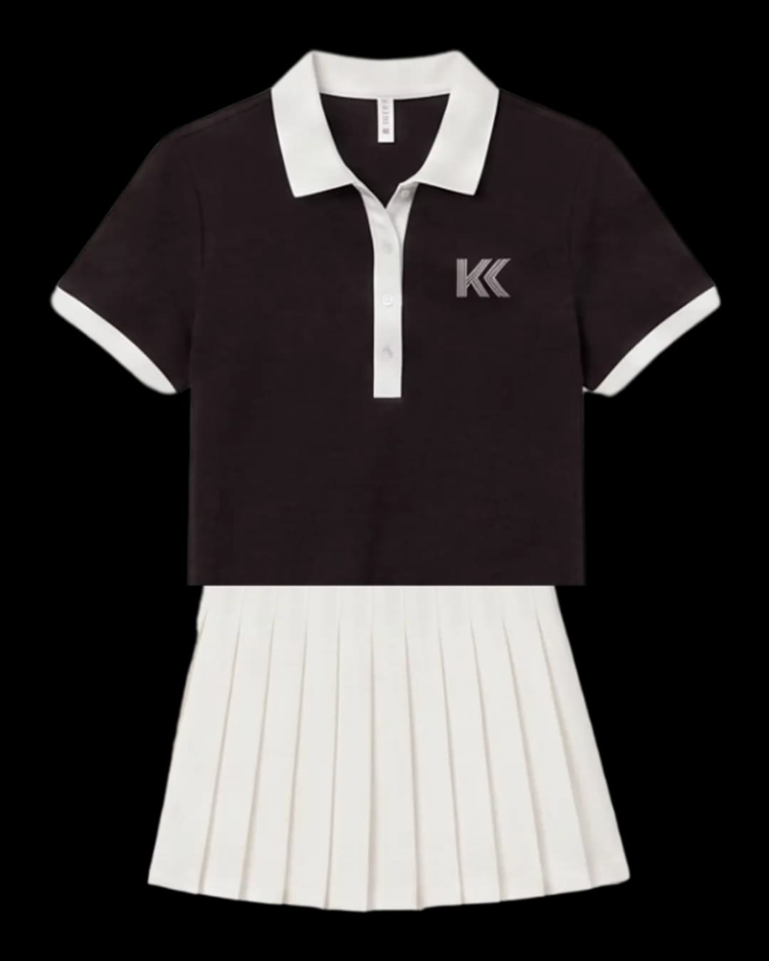 Polo and Pleated Skirt Tennis Set in Burgundy