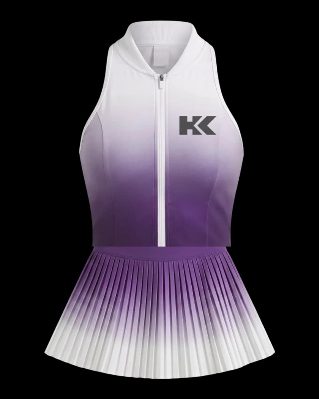 Gradient Zip Tennis Dress in Purple