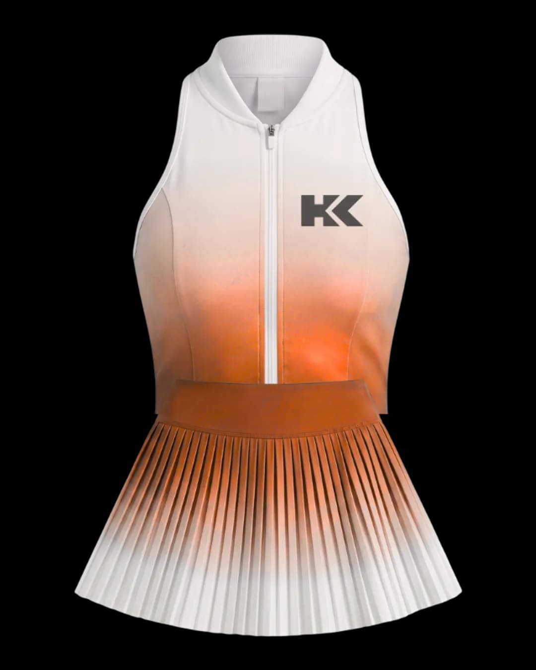 Gradient Zip Tennis Dress in Orange