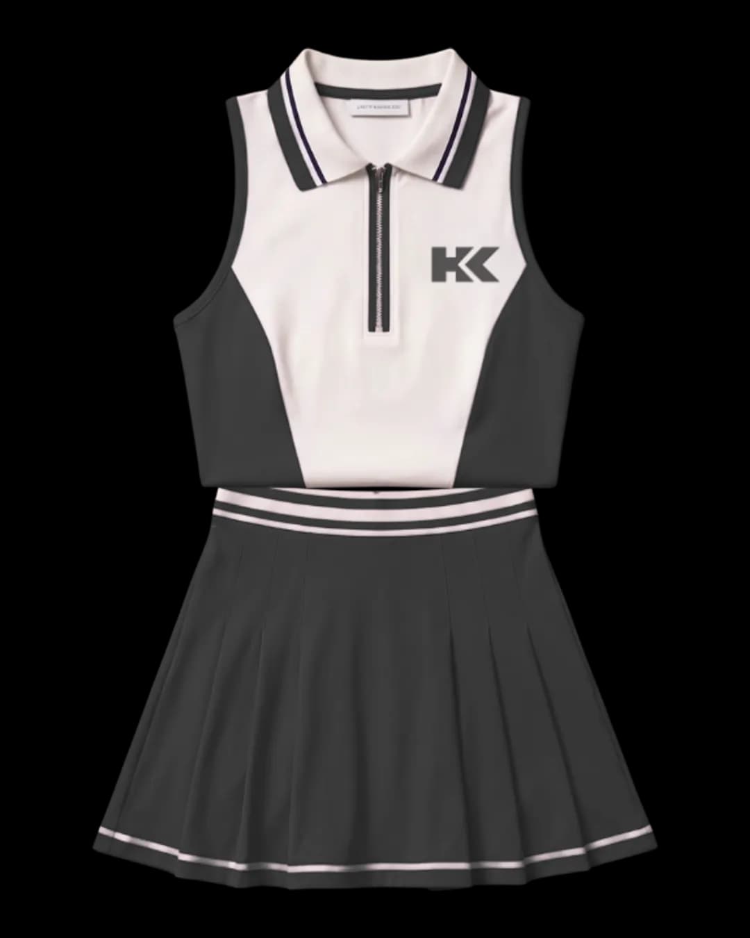 Sleeveless Tennis Dress in Charcoal