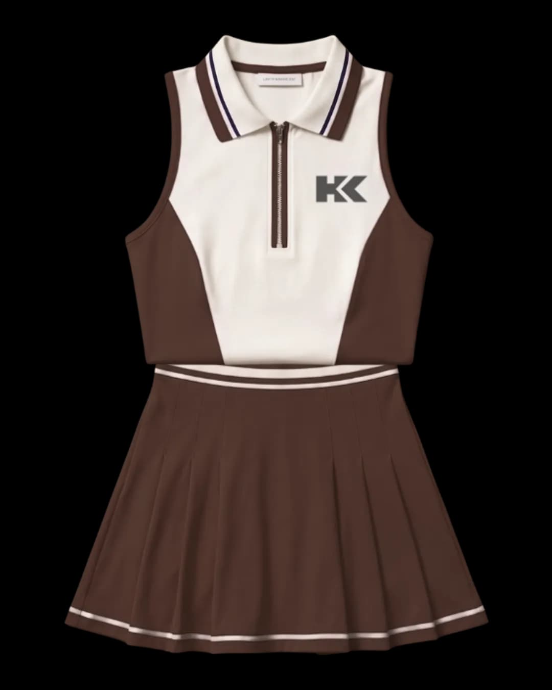 Sleeveless Tennis Dress in Brown