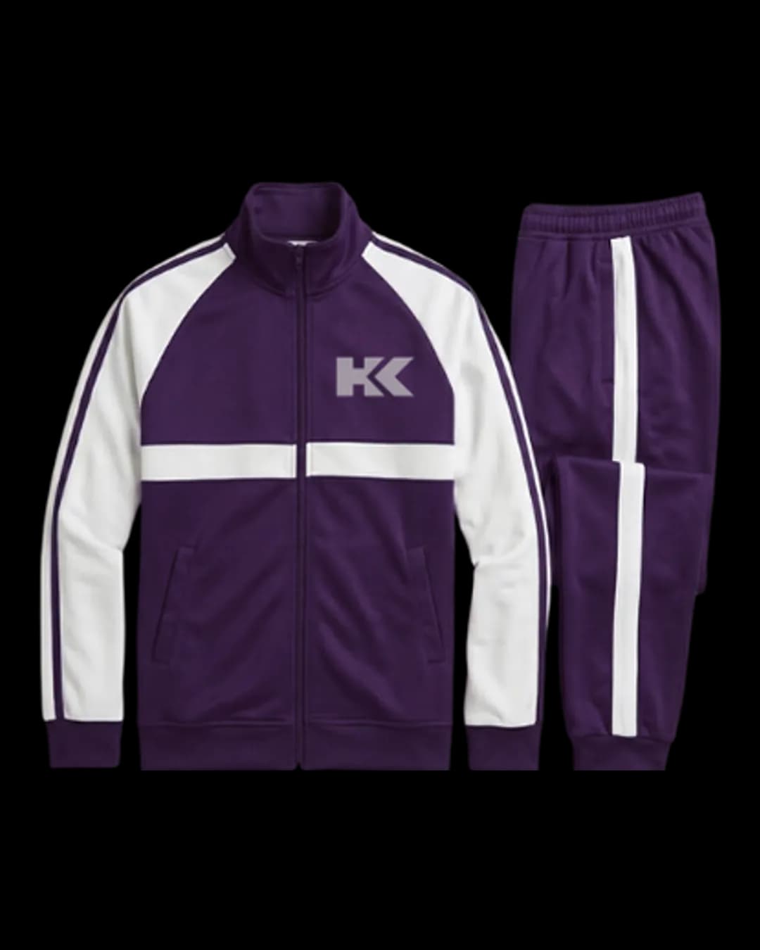 Contrast Sleeve Tracksuit in Purple