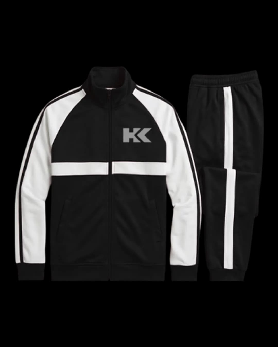 Contrast Sleeve Tracksuit in Black