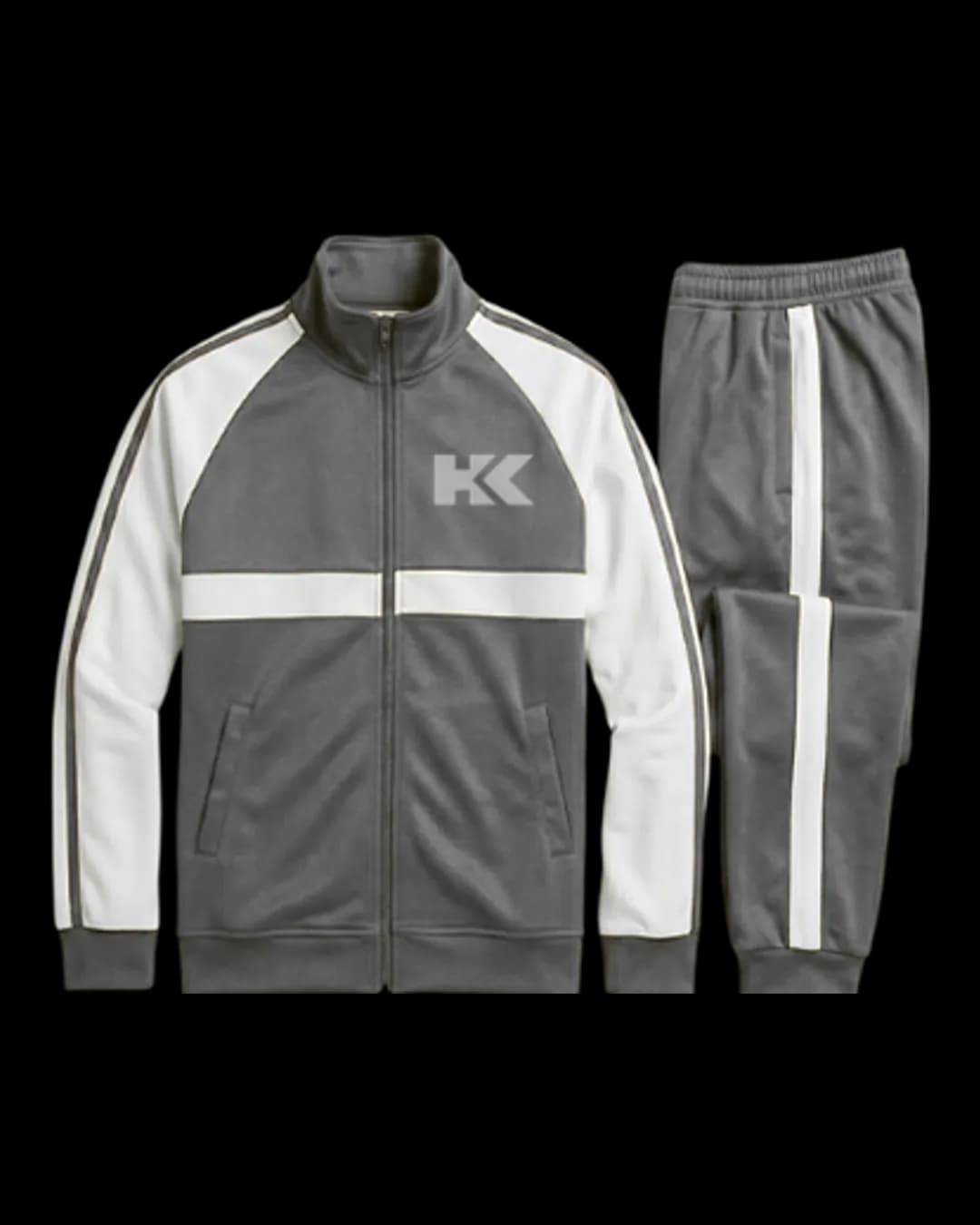 Contrast Sleeve Tracksuit in Charcoal