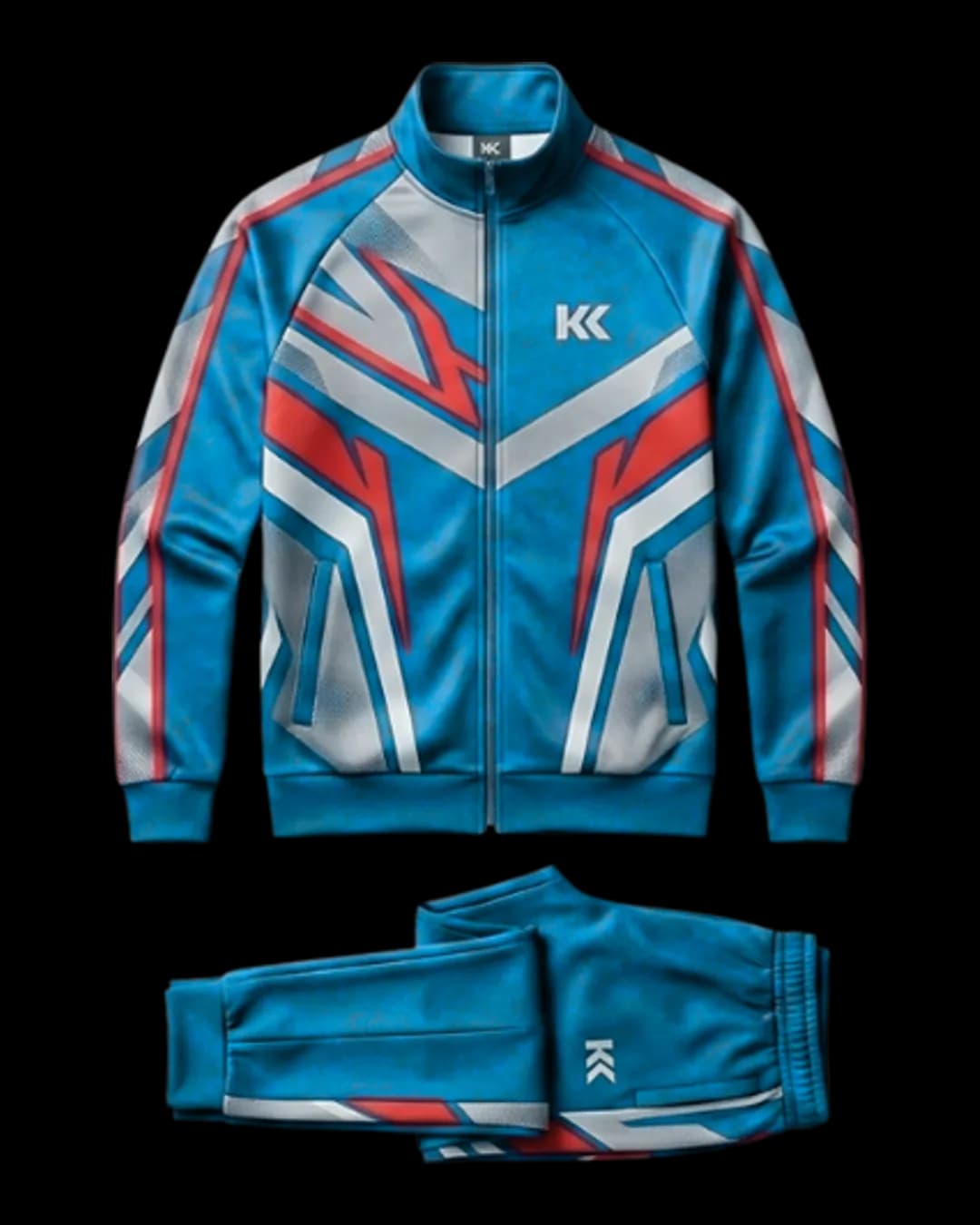 Graphic Panel Tracksuit in Sky Blue