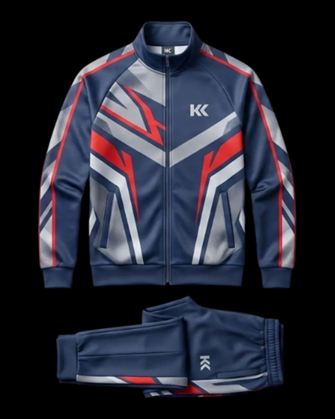 Graphic Panel Tracksuit in Navy