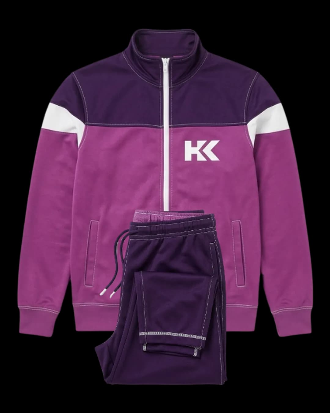 Colour Block Tracksuit in Magenta