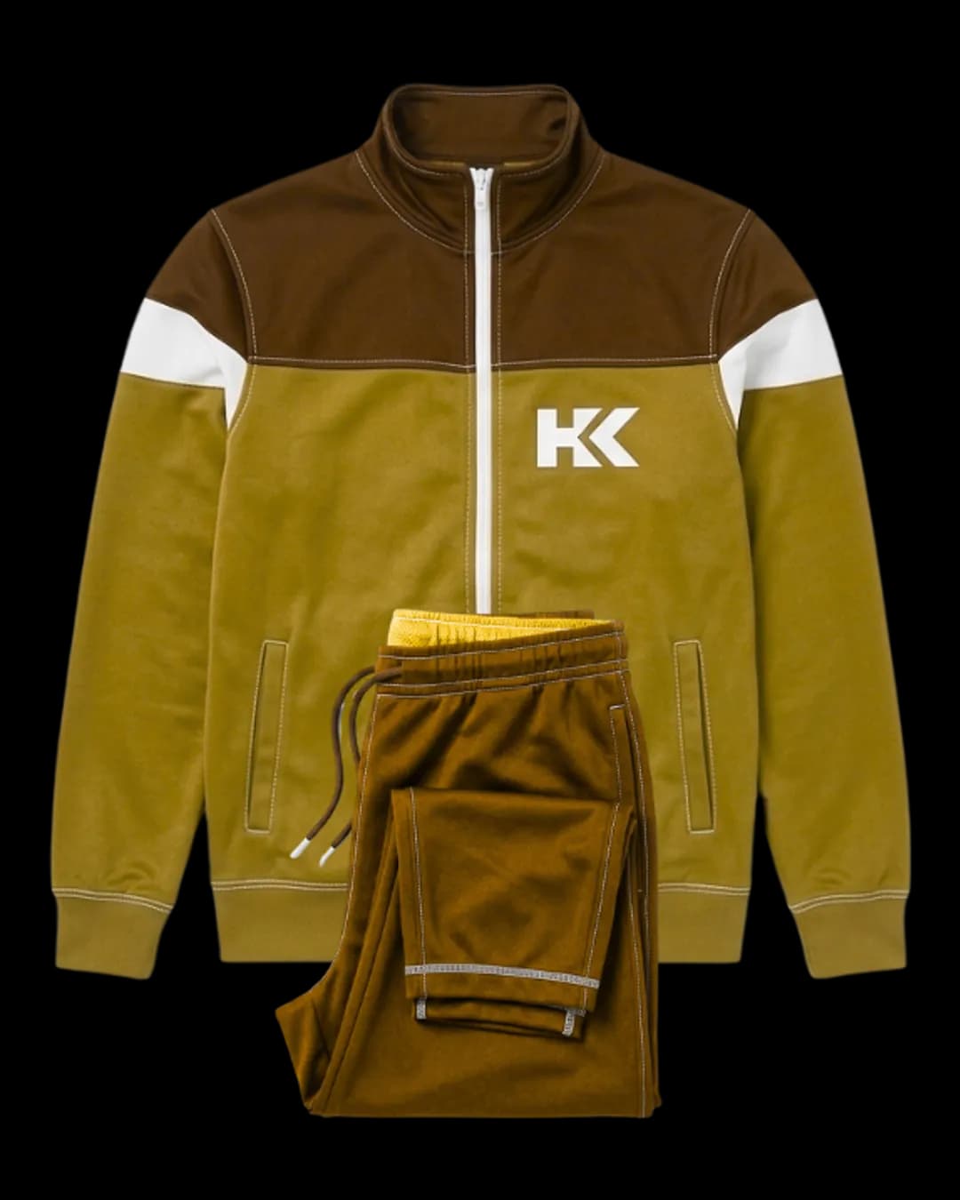 Colour Block Tracksuit in Brown