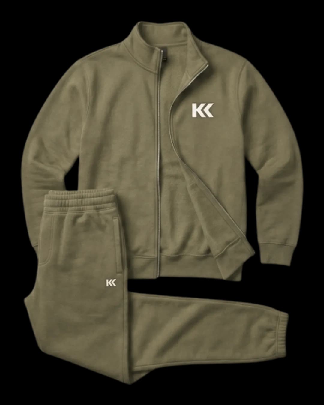 Classic Zip Tracksuit in Khaki