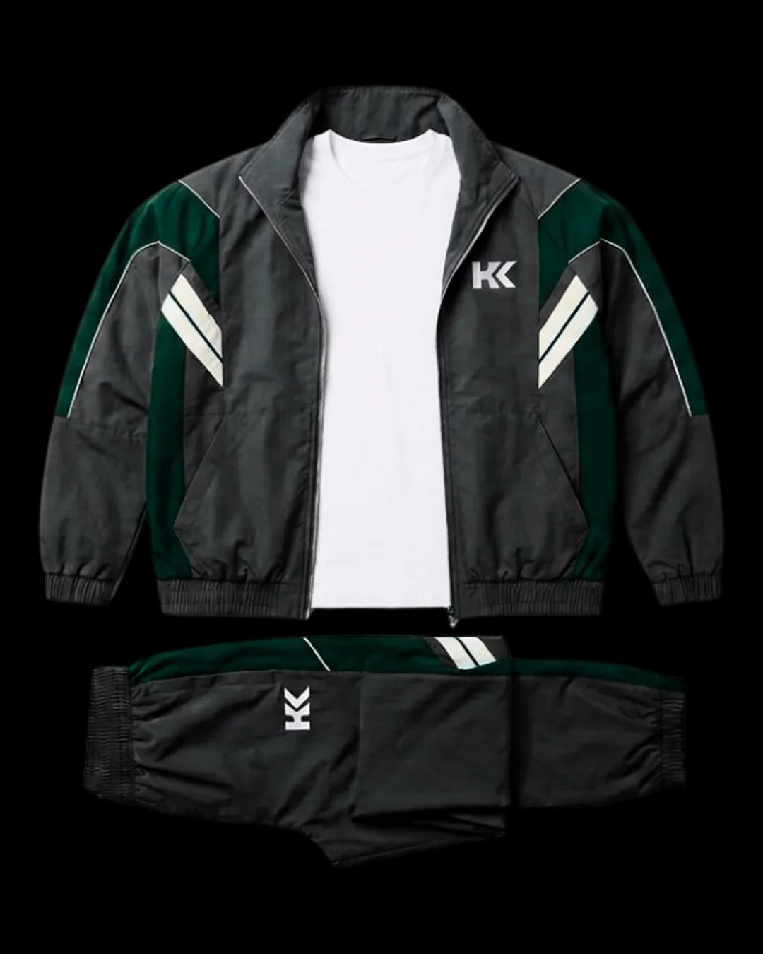 Woven Shell Tracksuit in Charcoal