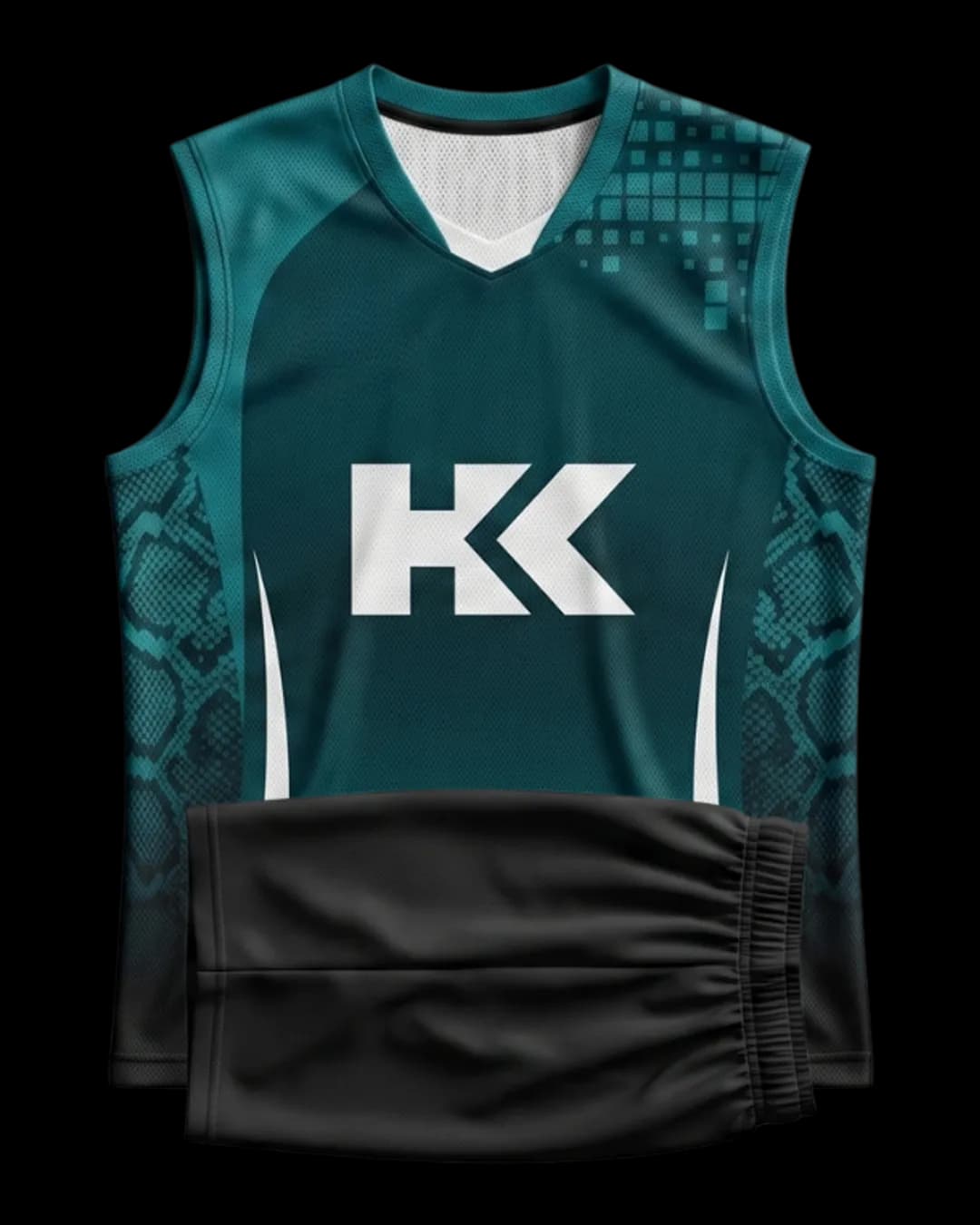 Pixel Fade Volleyball Uniform in Teal