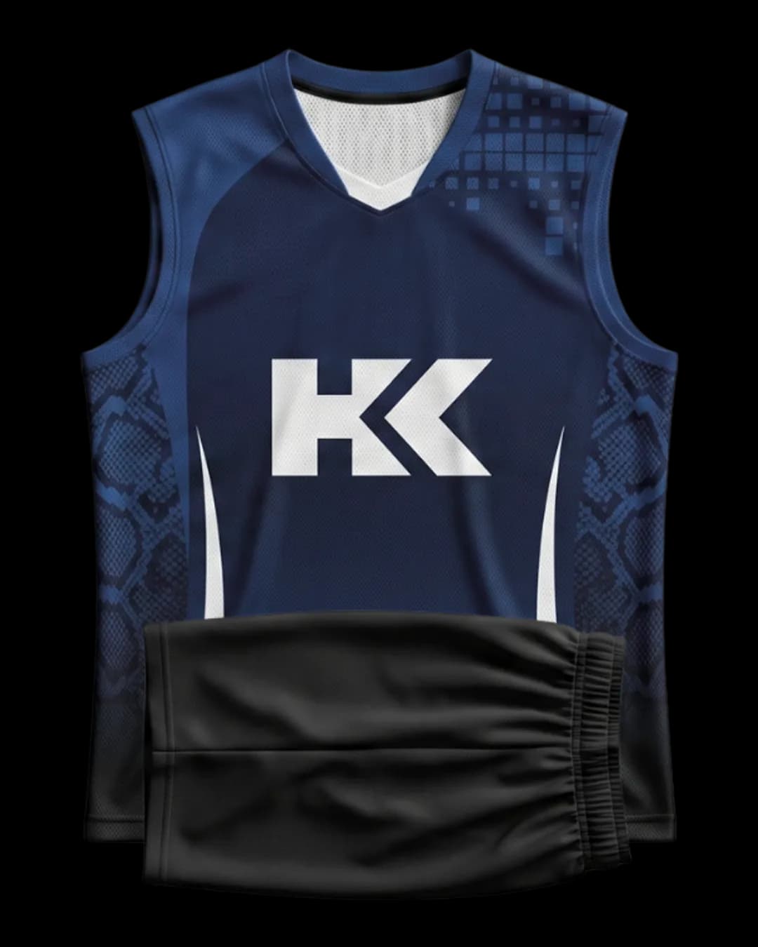 Pixel Fade Volleyball Uniform in Navy
