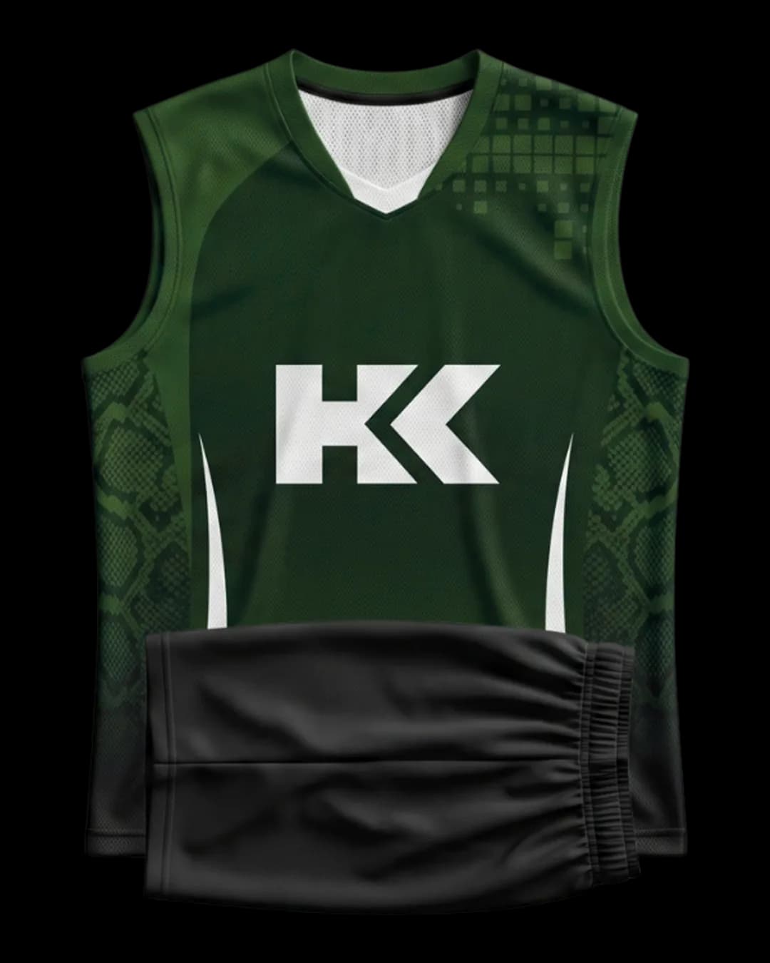 Pixel Fade Volleyball Uniform in Bottle Green