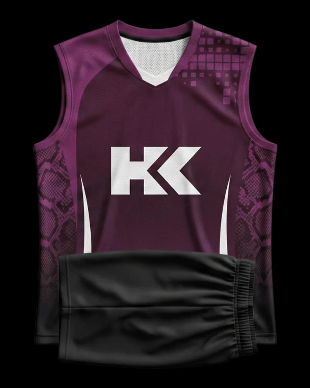 Pixel Fade Volleyball Uniform in Burgundy