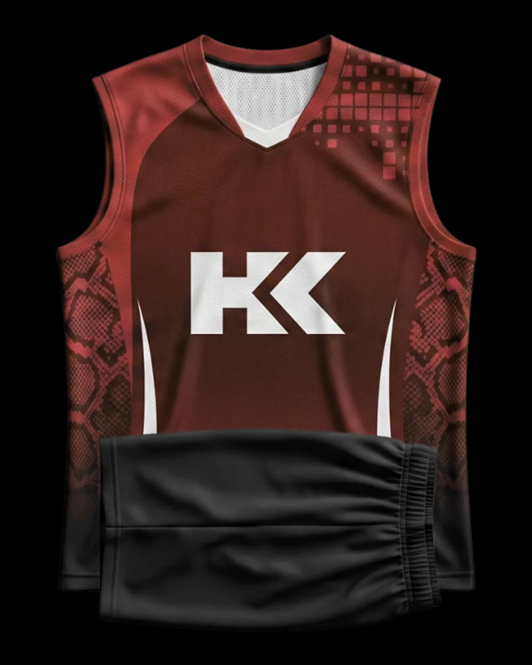 Pixel Fade Volleyball Uniform in Light Maroon