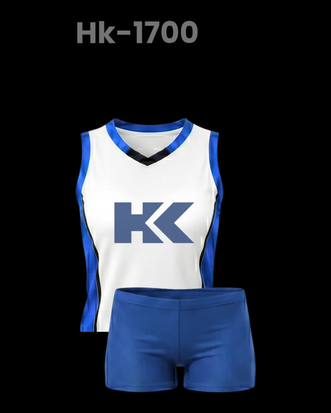 Contrast Trim Volleyball Uniform in Royal Blue