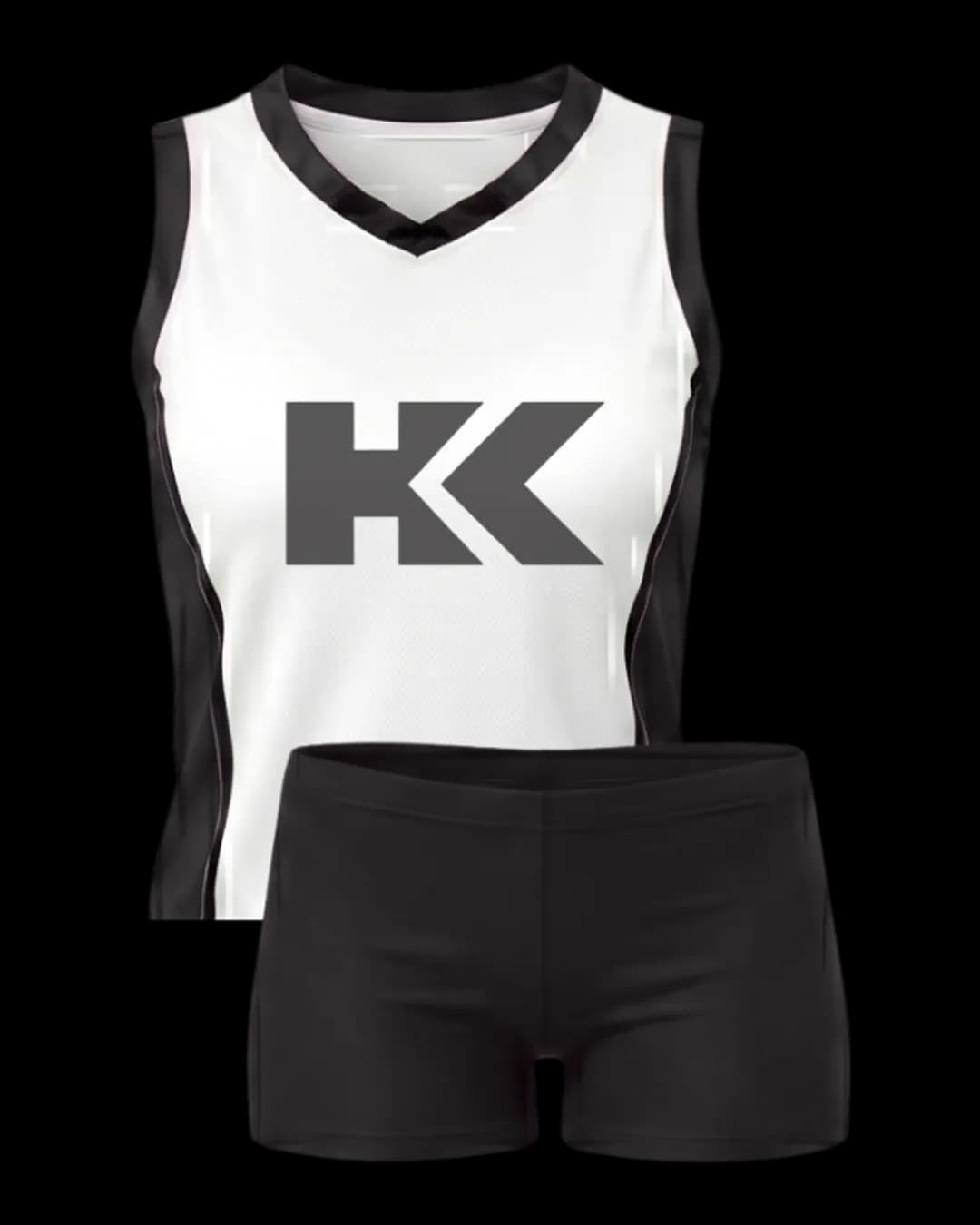 Contrast Trim Volleyball Uniform in Black
