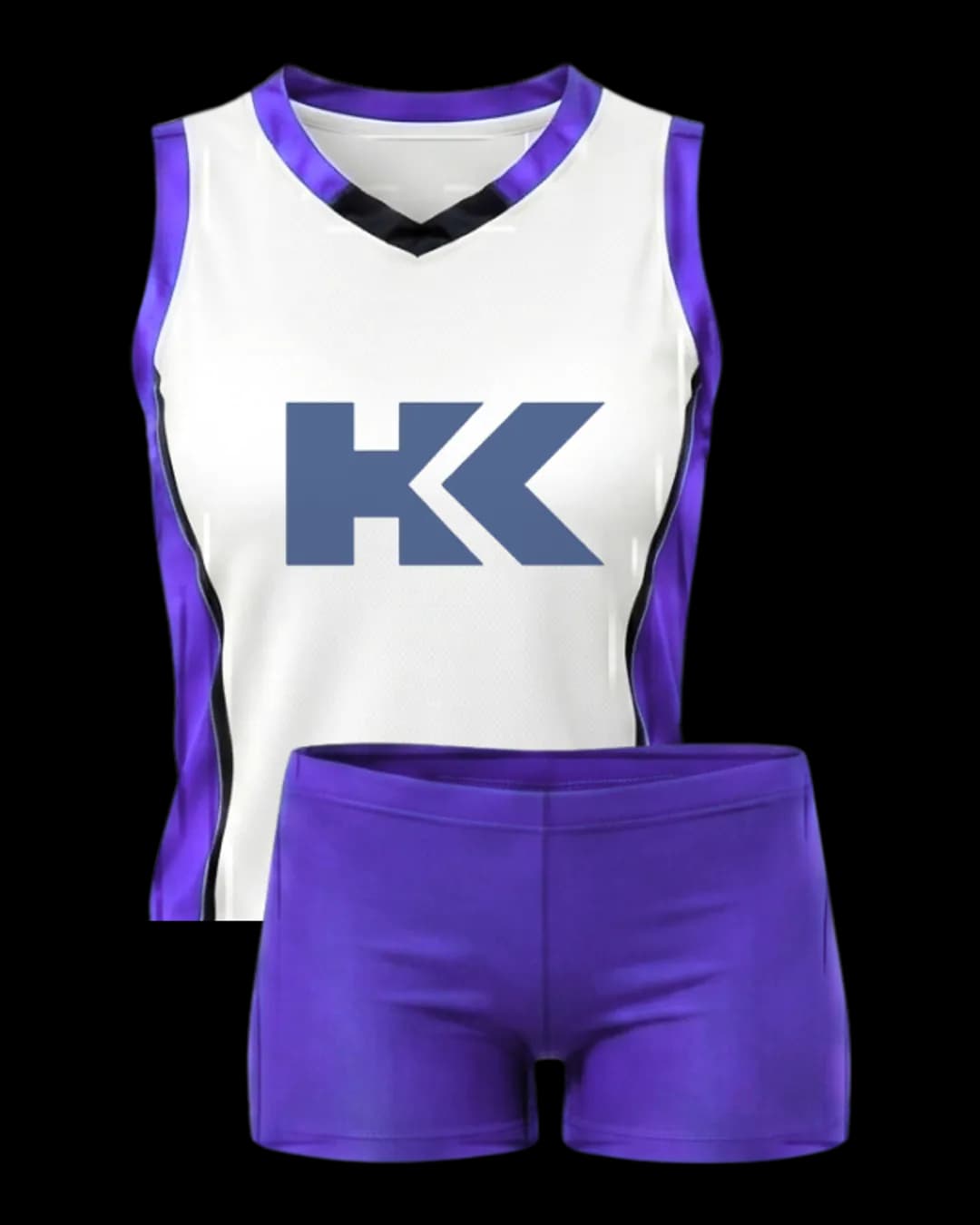 Contrast Trim Volleyball Uniform in Purple