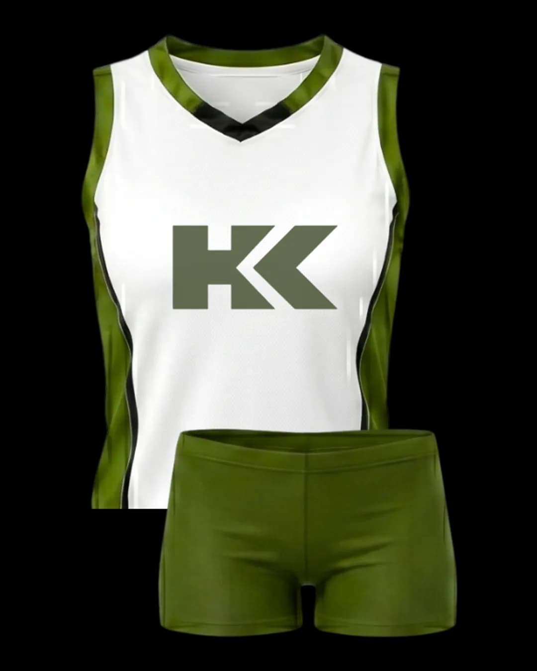Contrast Trim Volleyball Uniform in Olive