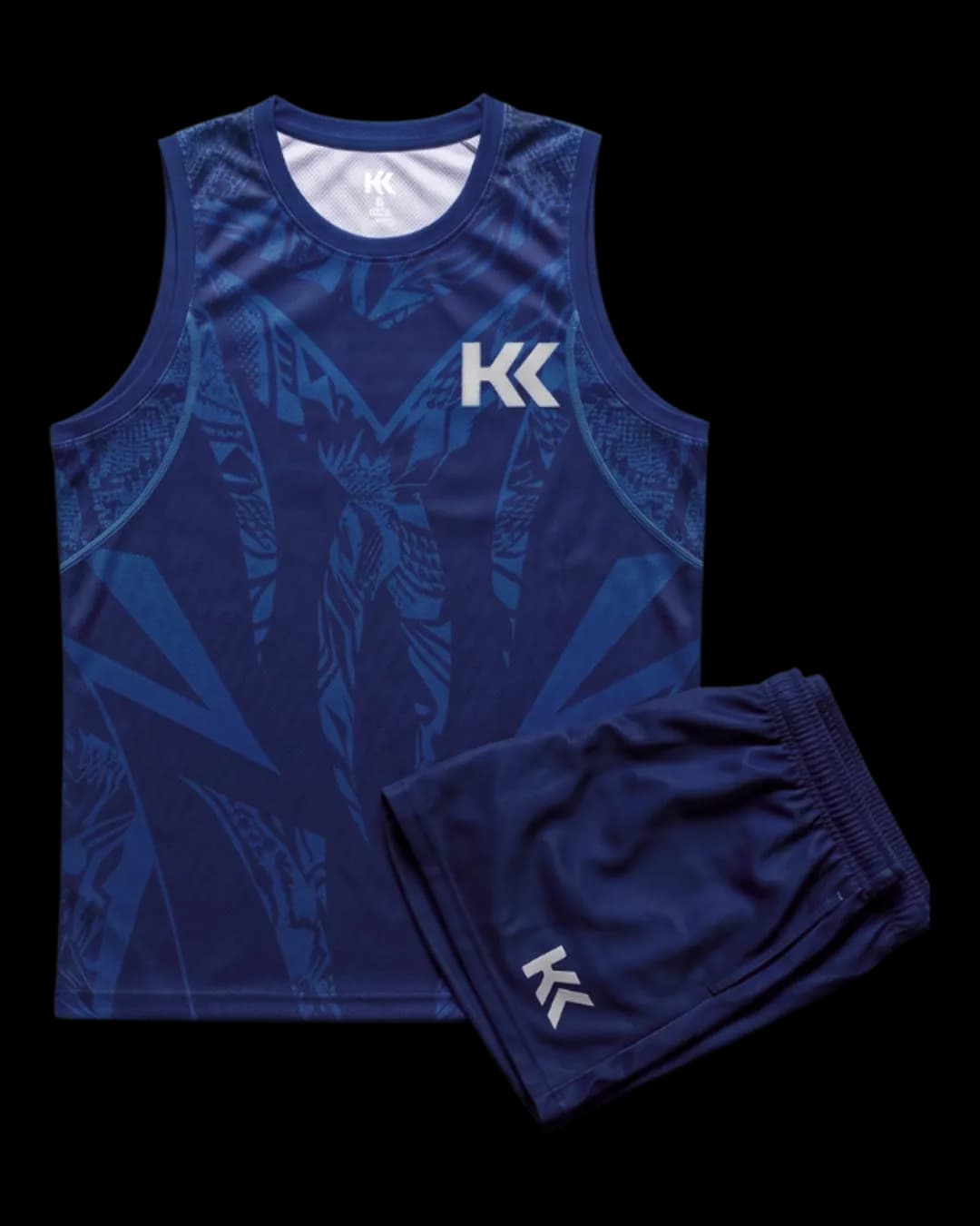 Tonal Print Volleyball Uniform in Navy