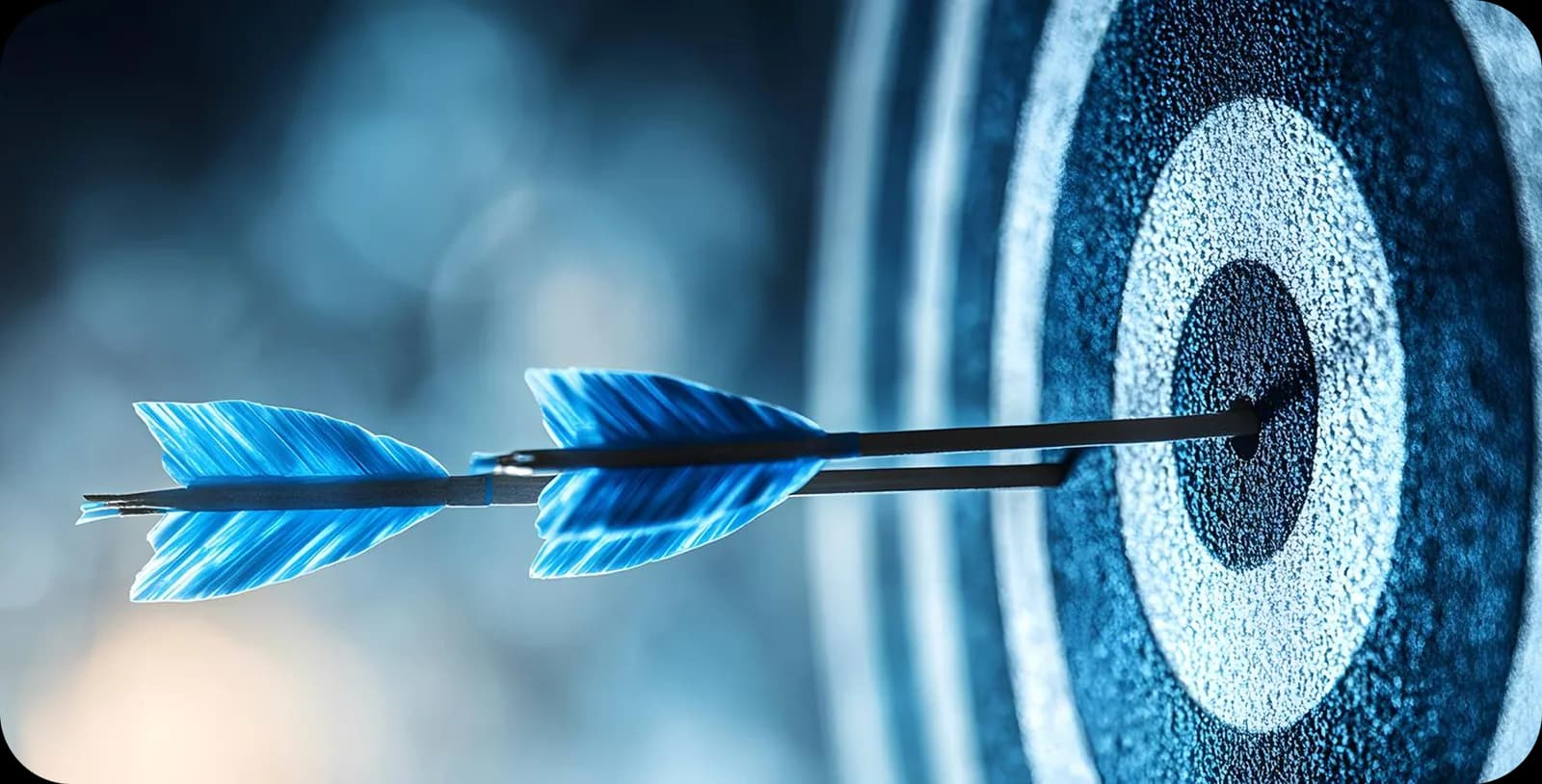 Arrows striking the center of a target