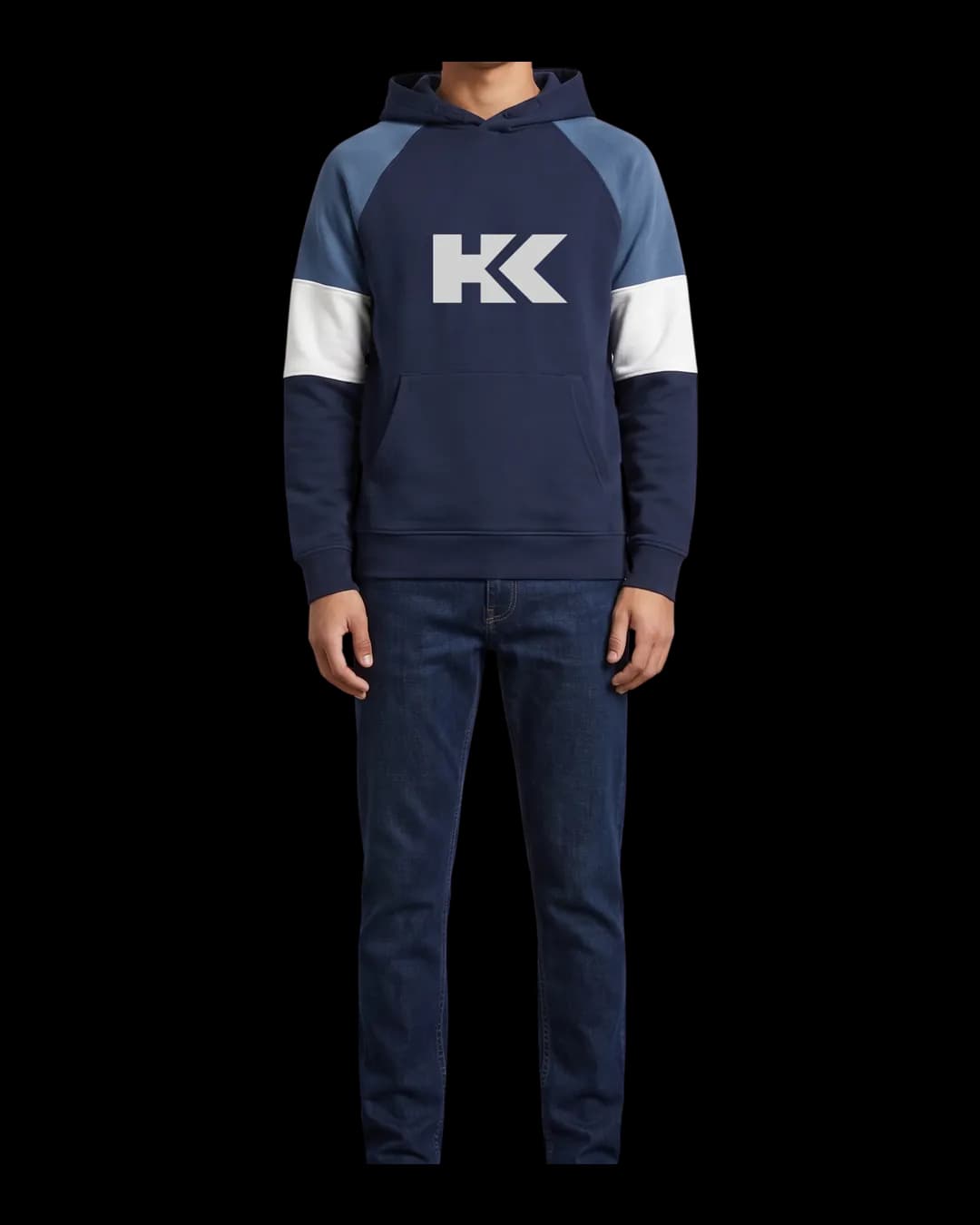 Raglan Colour Block Hoodie worn by a model