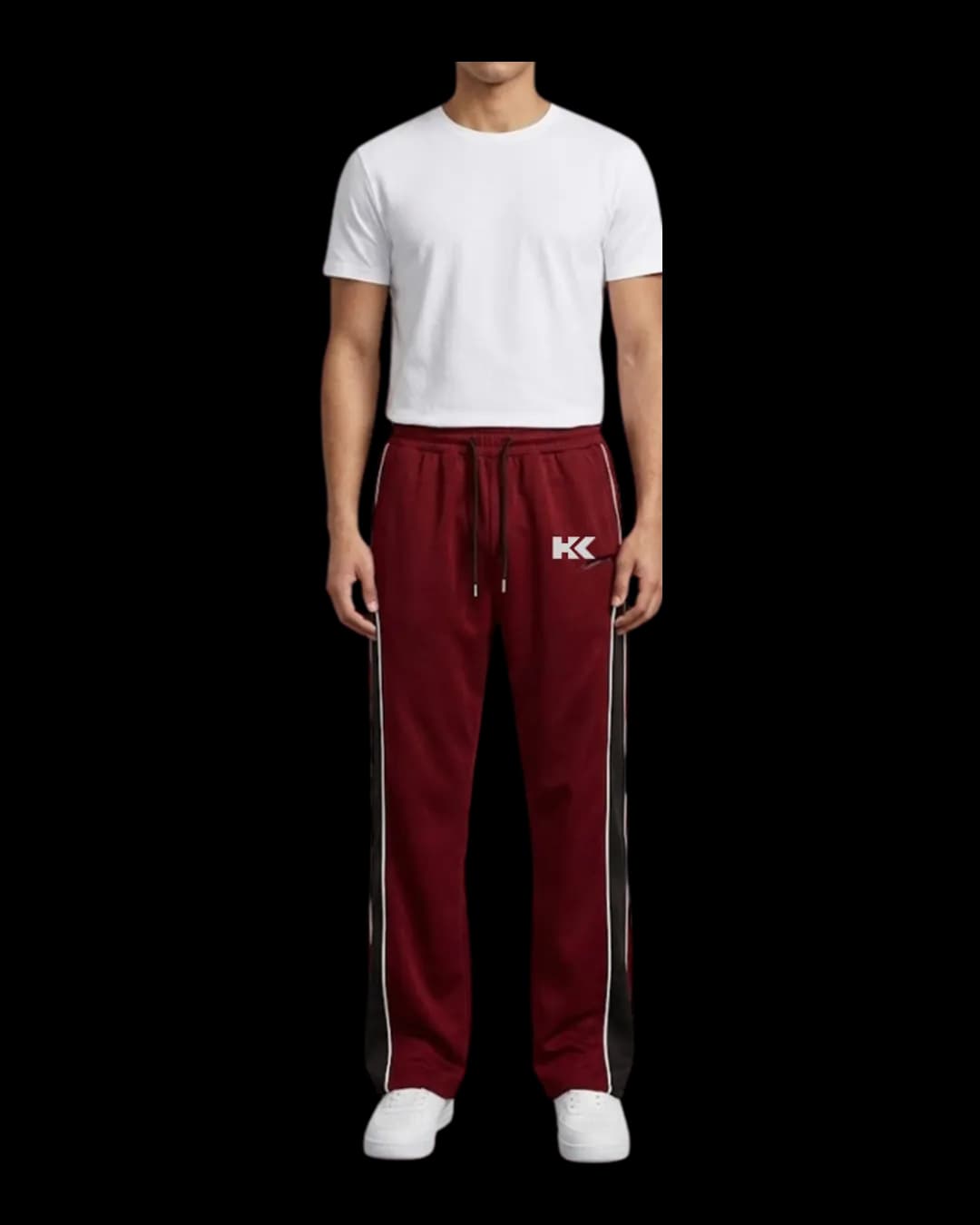 Side Piping Track Pants worn by a model