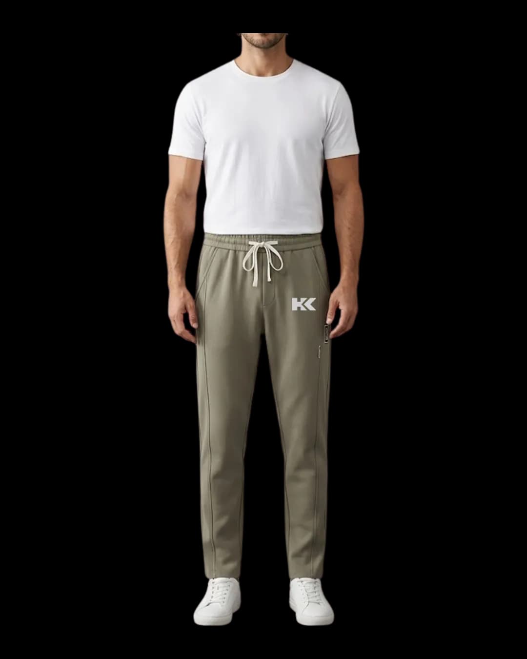 Straight Leg Sweatpants worn by a model