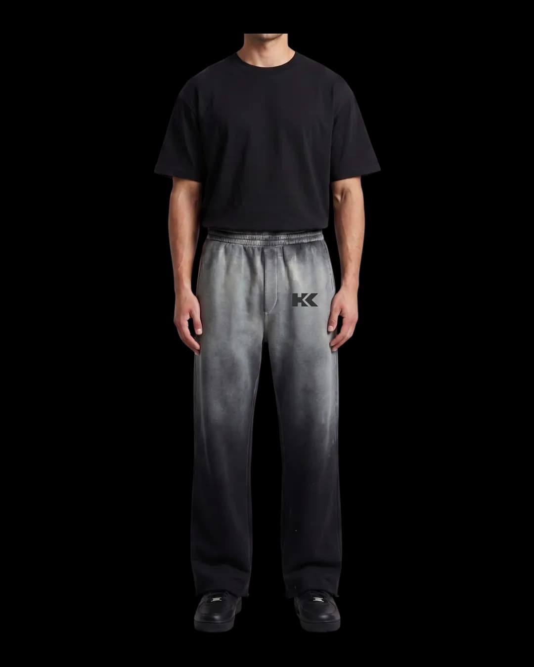 Faded Wide Leg Sweatpants worn by a model