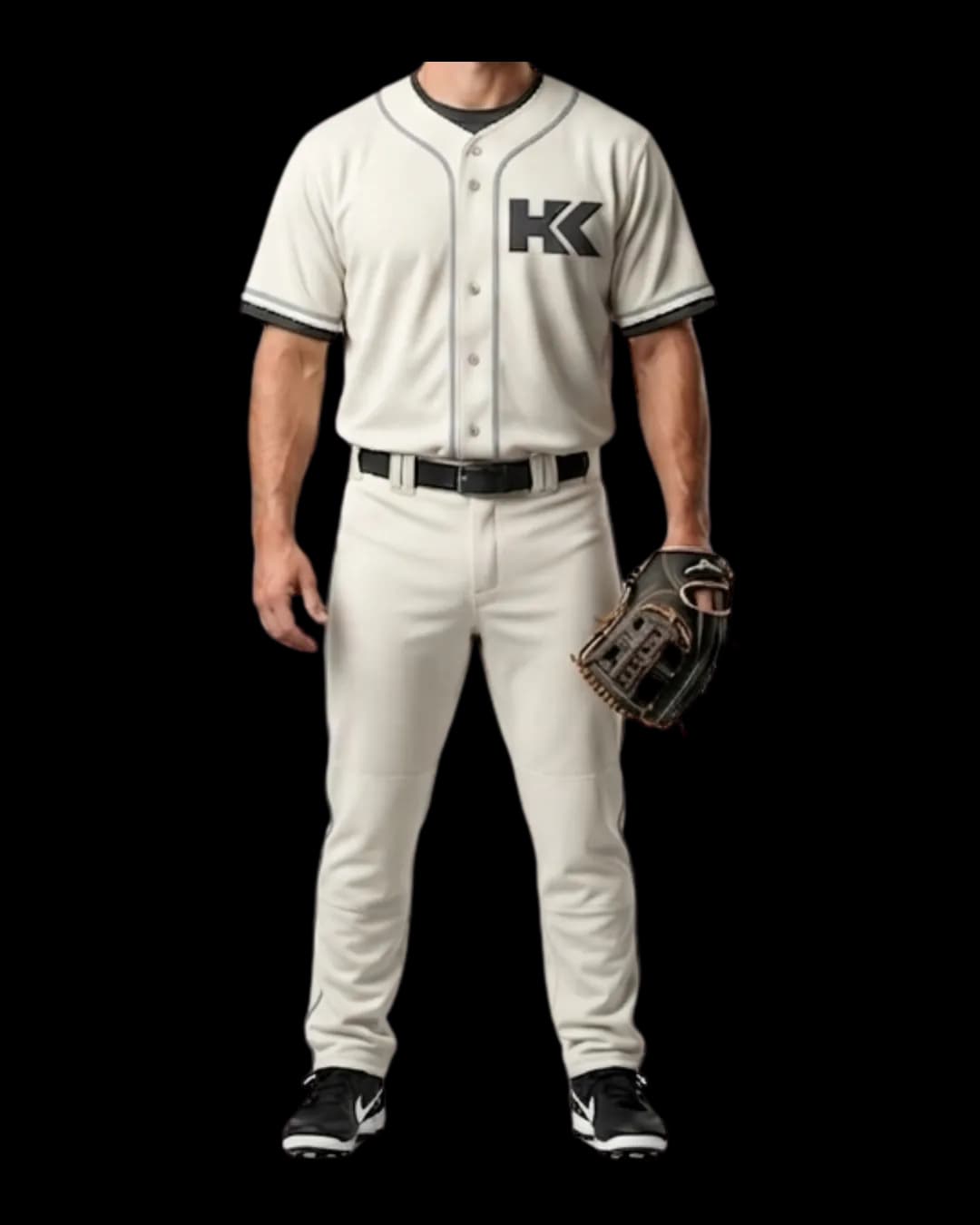 Vintage-Style Baseball Uniform worn by a model