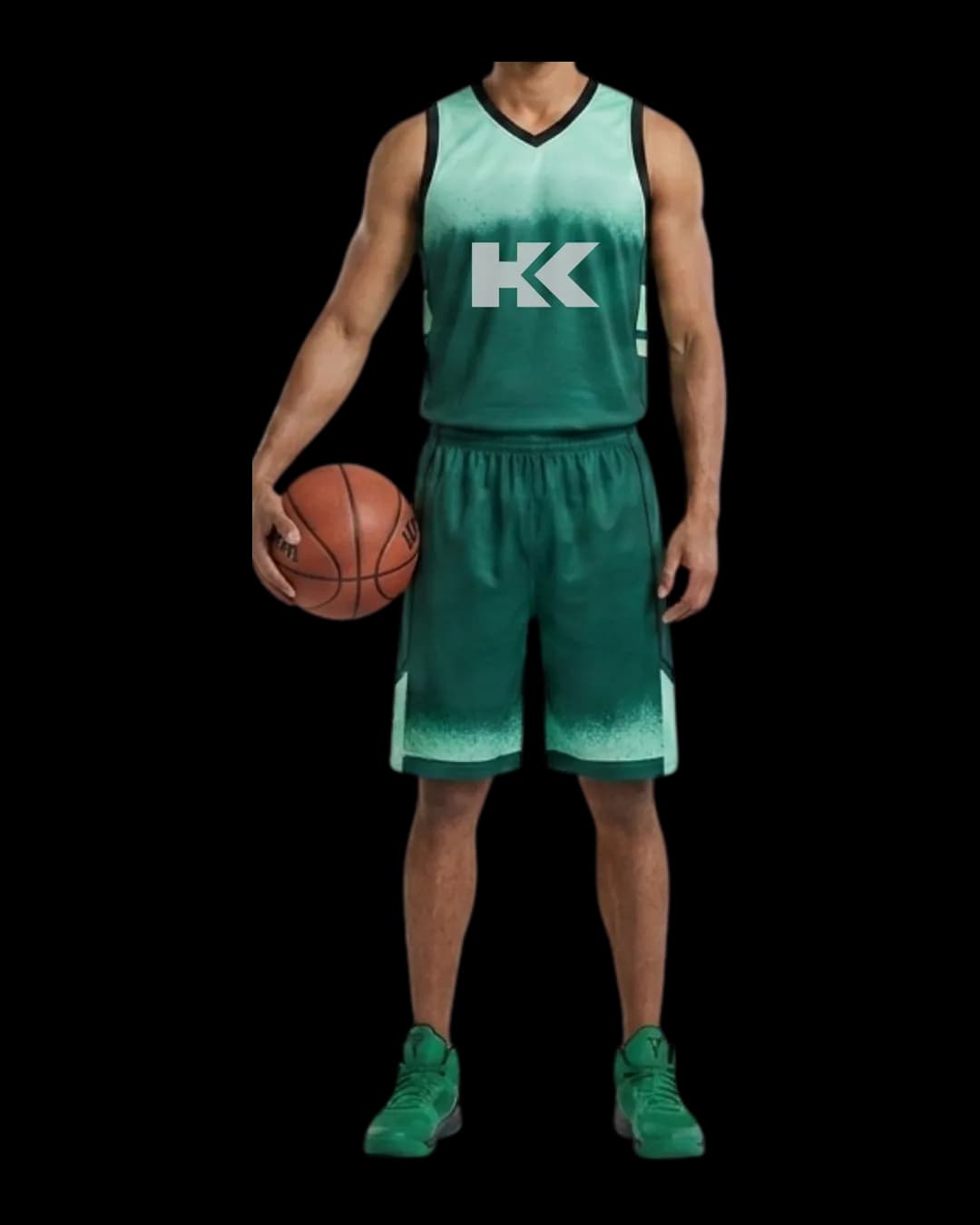 Dip-Dye Basketball Uniform worn by a model