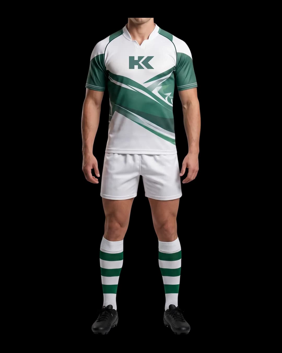 Wave Print Rugby Uniform worn by a model