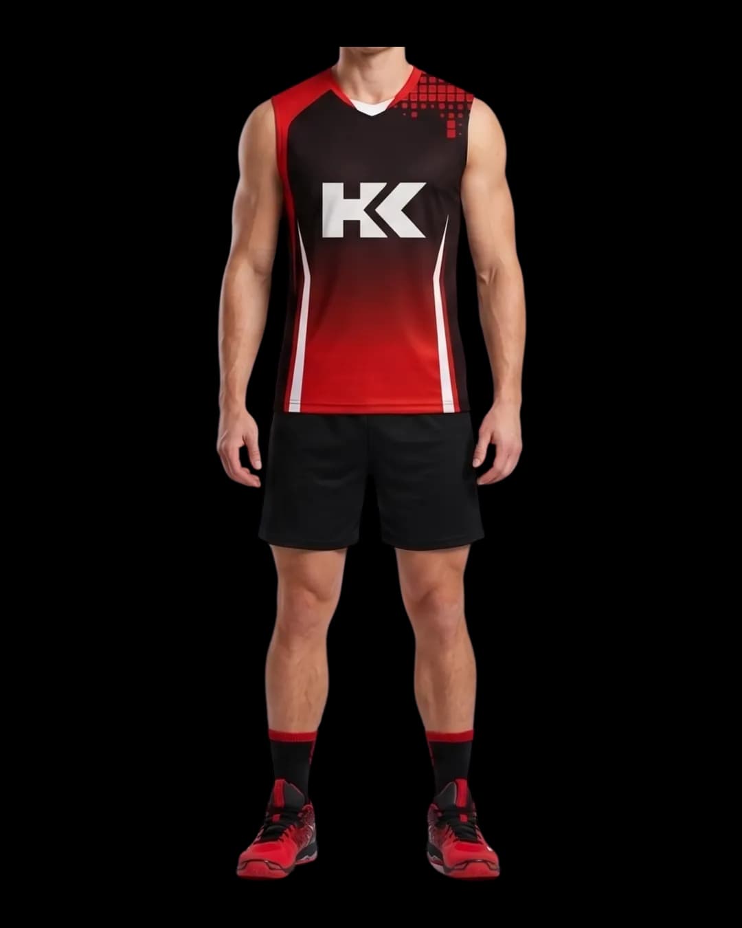 Pixel Fade Volleyball Uniform worn by a model